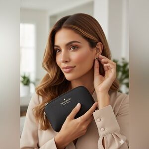 Kate Spade New York Shimmy Glitter Small Cosmetic Case